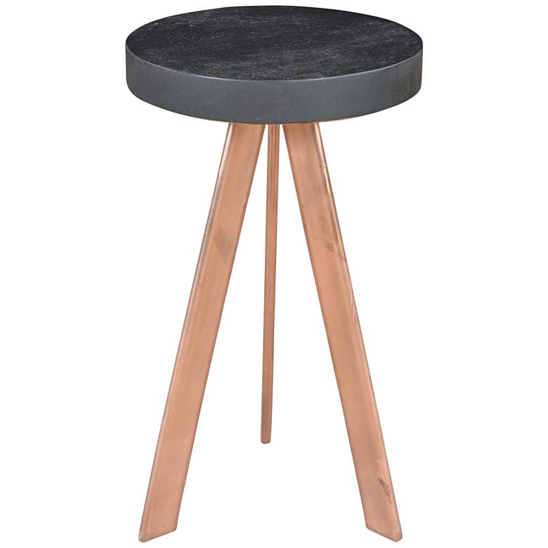 Image 1 Ember 24 inch Heavy Black Wood and Copper Counter Stool