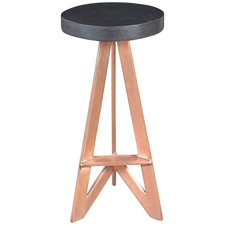 Image 1 Ember 30 inch Heavy Black Wood and Copper Barstool