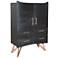 Ember Heavy Black and Copper 2-Door Tall Accent Cabinet