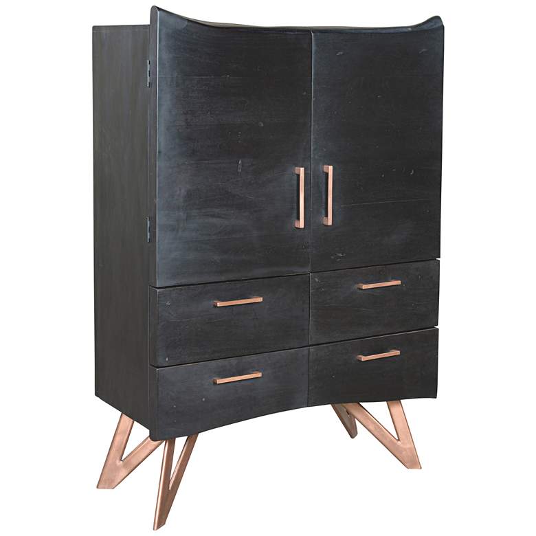 Image 1 Ember Heavy Black and Copper 2-Door Tall Accent Cabinet