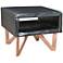Ember Heavy Black and Copper Open-Storage Side Table