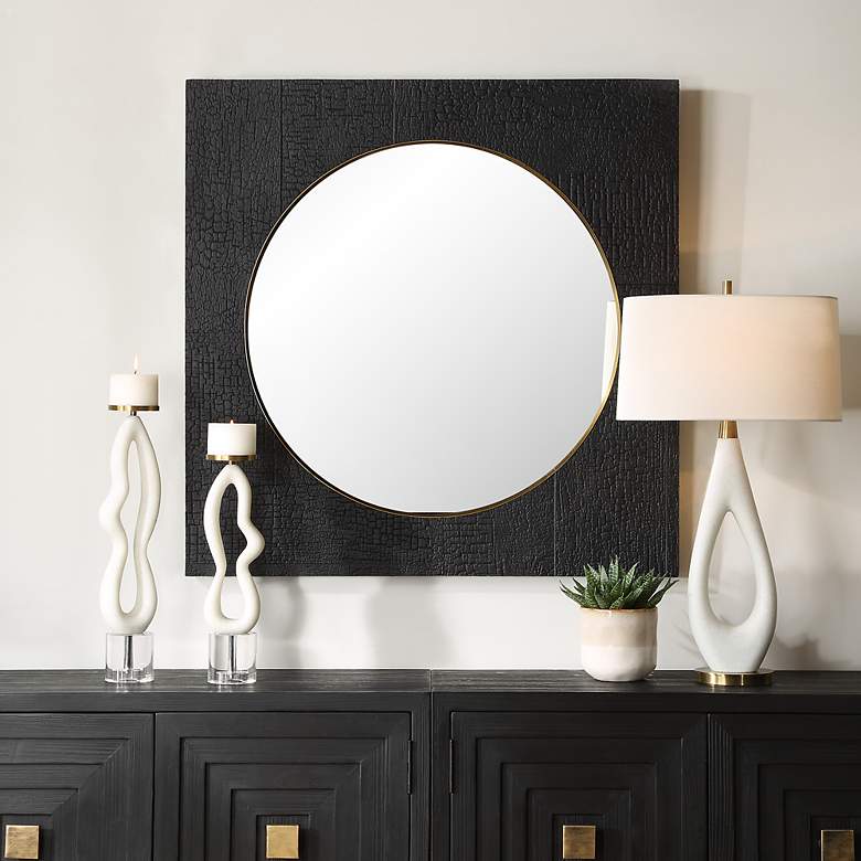 Image 1 Ember Rich Black 42" Square Mirror