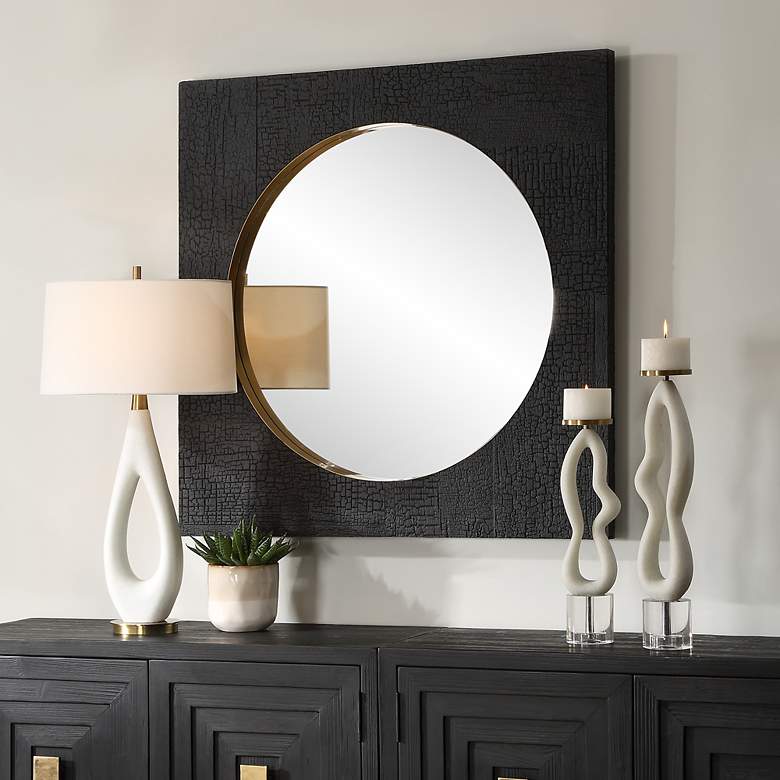 Image 3 Ember Rich Black 42" Square Mirror more views
