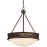 Embossed Faux Leather 20 1/2" Wide Bronze Pendant Light