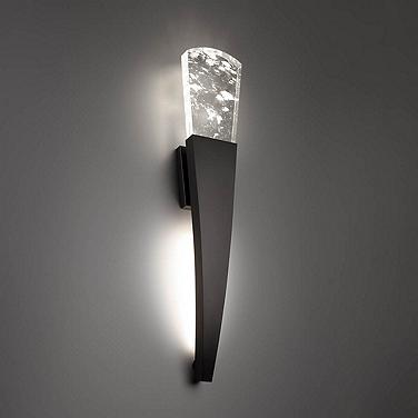 Embrace 34"H x 6.5"W 1-Light Crystal Wall Sconce in Black