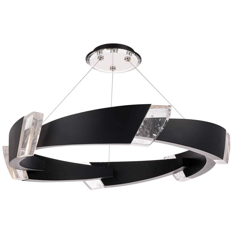 Image 1 Embrace 6.6 inchH x 44.3 inchW 1-Light Crystal Pendant in Black