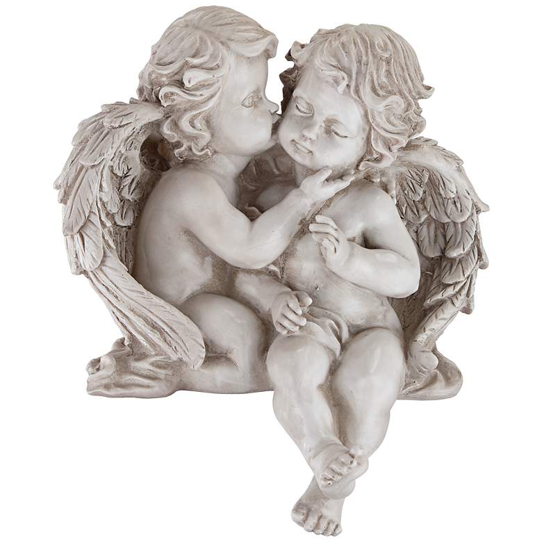 Image 1 Embracing Angels 9 3/4 inch High Shelf Sitter Sculpture
