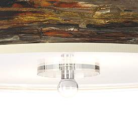 Image3 of Embracing Change Giclee 16"W Chrome Semi-Flush Ceiling Light more views