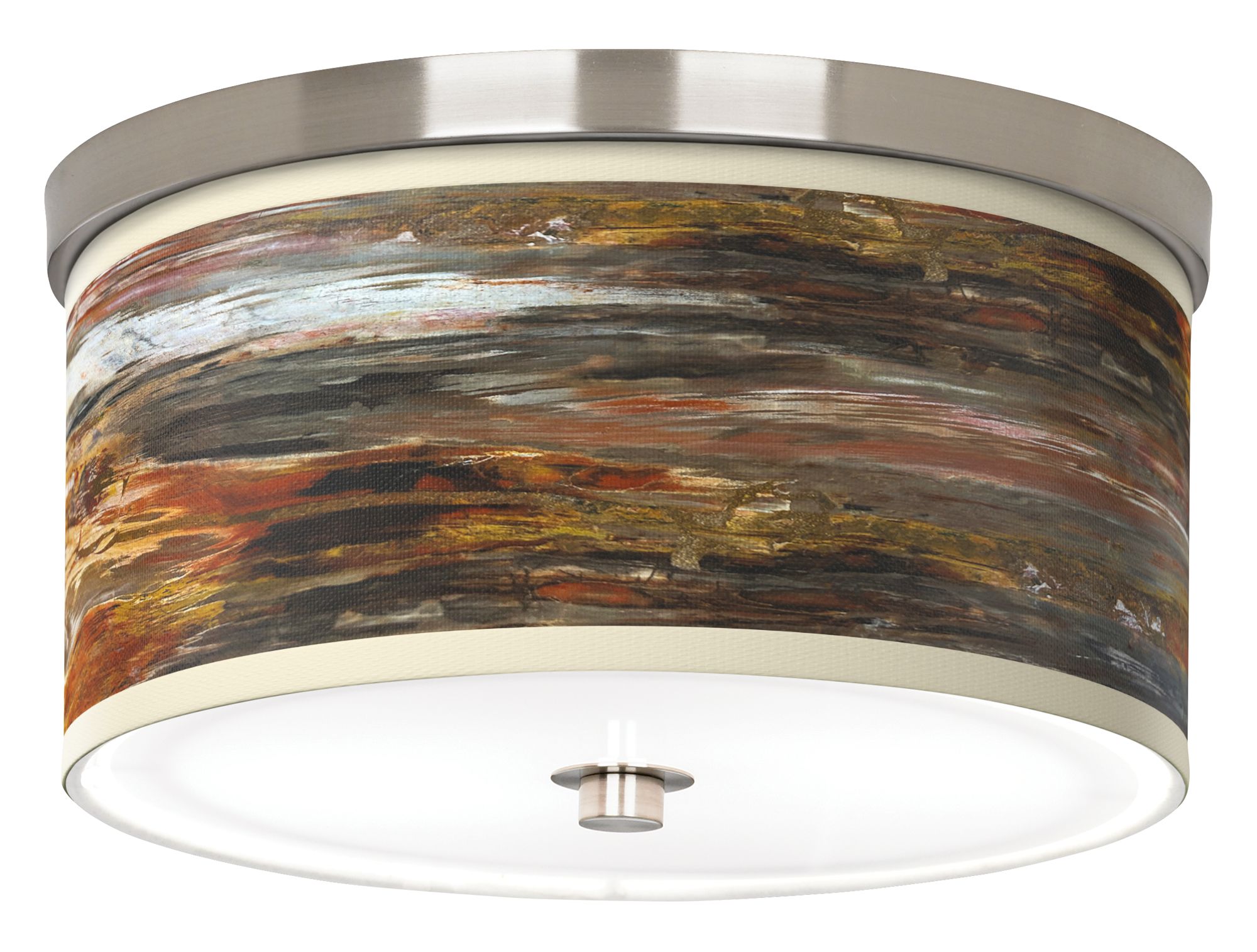 Image Embracing Change Giclee Nickel 10 1/4" Wide Ceiling Light
