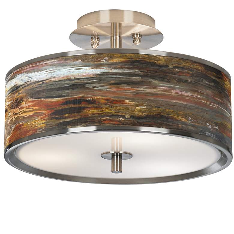 Image 1 Embracing Change Nickel 14 inch Wide Ceiling Light