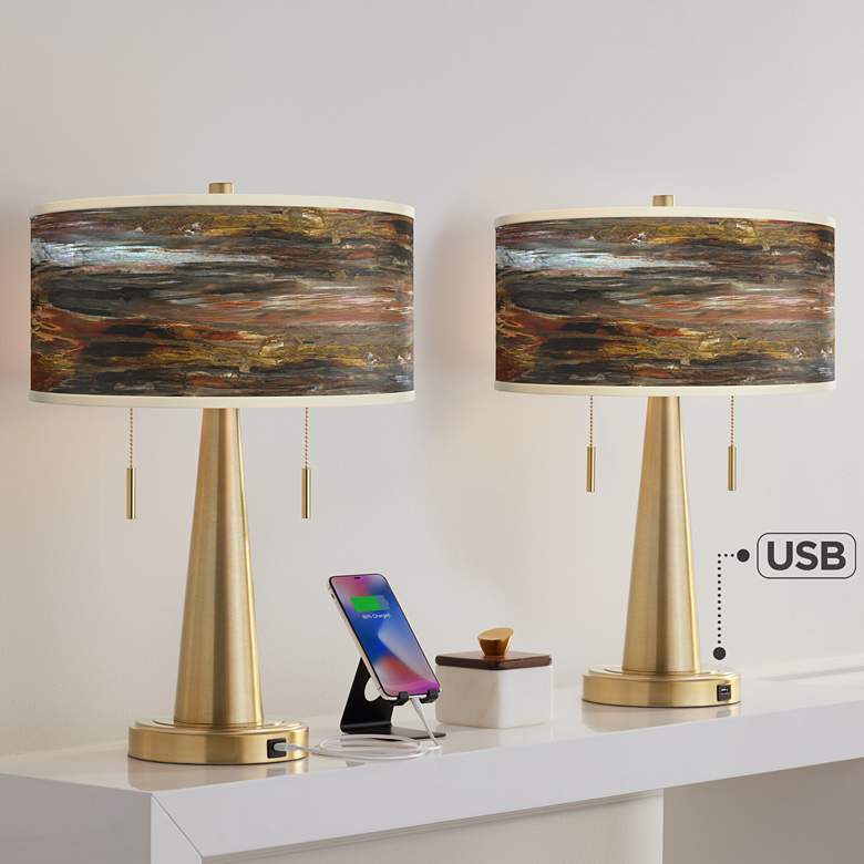 Image 1 Embracing Change Vicki Gold USB Table Lamps Set of 2