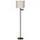 Embroidered Hourglass Bronze Swing Arm Floor Lamp