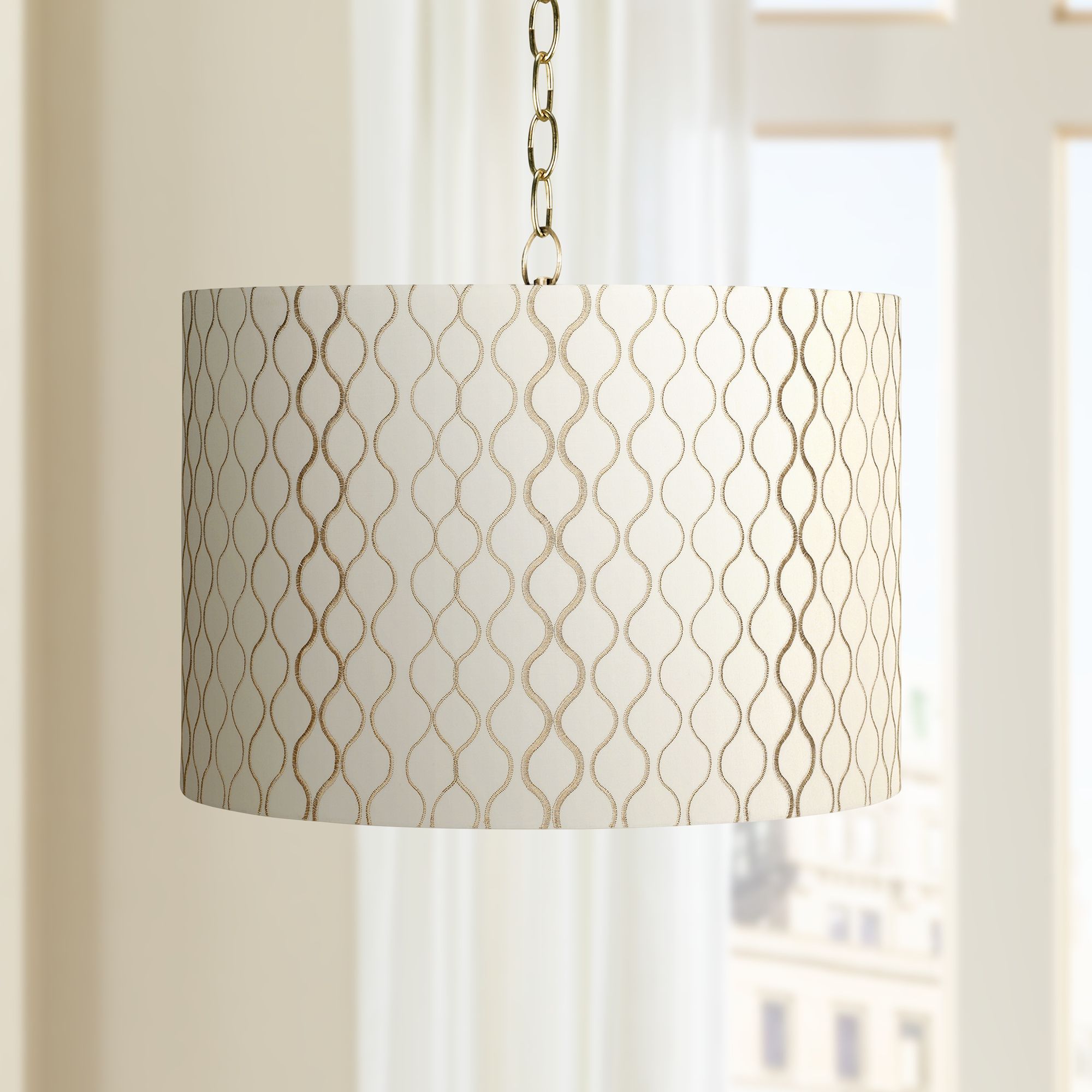 embroidered hourglass lamp shade