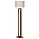 Embroidered Hourglass Rectangle Walnut Floor Lamp