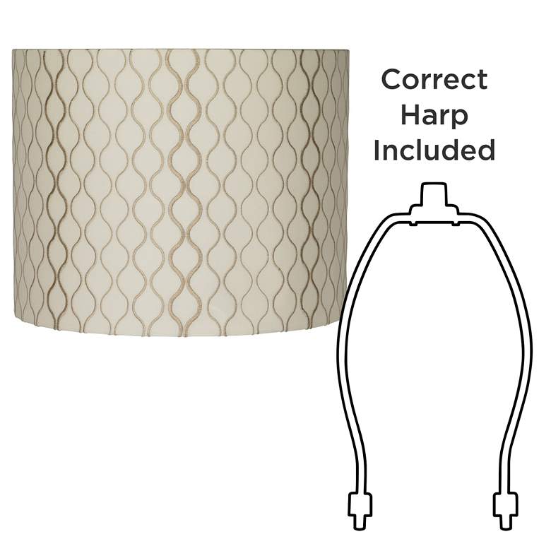 Image 5 Embroidered Hourglass Set of 2 Drum Shades 14x14x11 (Spider) more views