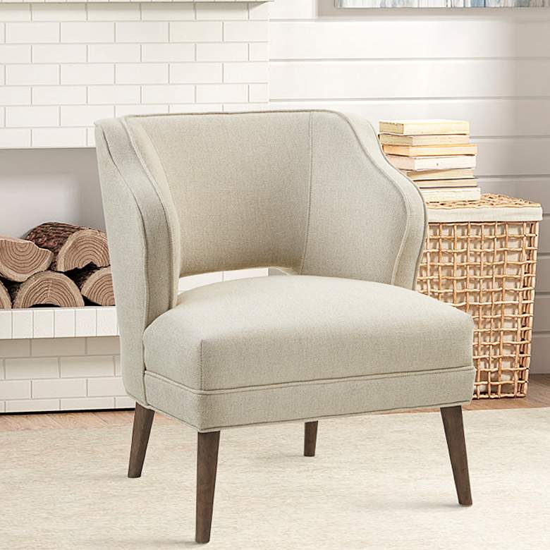 Image 1 Embry Cream Fabric Open Back Accent Chair