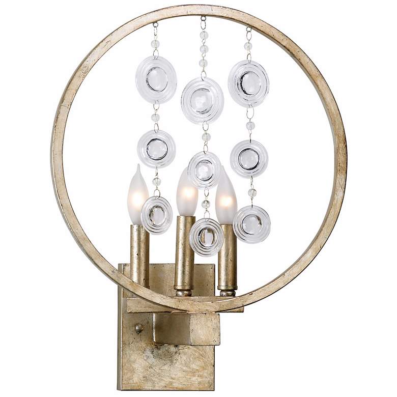 Image 1 Emelia 17 3/4" High Silver Leaf Wall Sconce