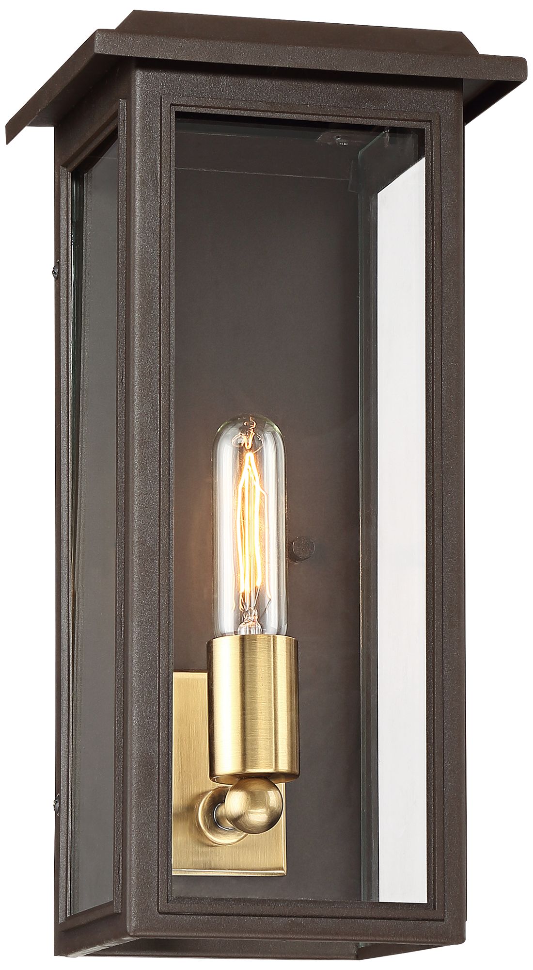 Emelita 15 1/2" High Bronze Box Outdoor Wall Light