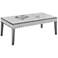 Emerald 48" Wide Brushed Silver and Mirrored Coffee Table