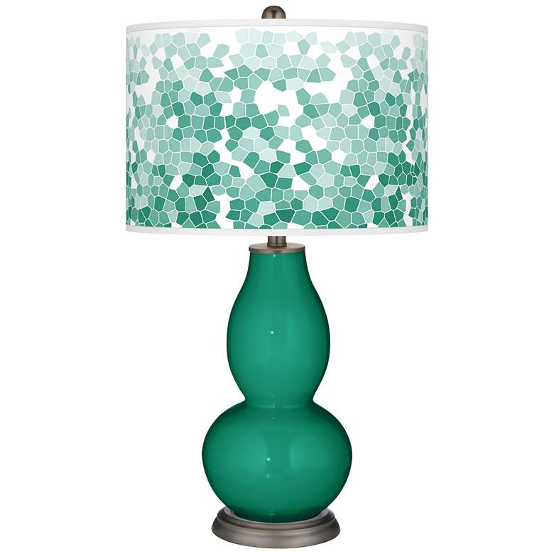 Image 1 Emerald Mosaic Giclee Double Gourd Table Lamp