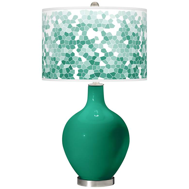 Image 1 Emerald Mosaic Giclee Ovo Table Lamp