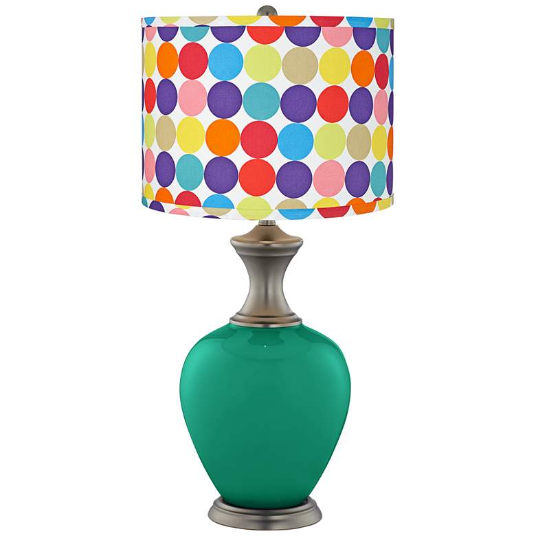 Image 1 Emerald Multi-Color Circles Shade Alison Table Lamp