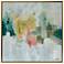 Emeralds 41" Square Hand-Painted Framed Canvas Wall Art