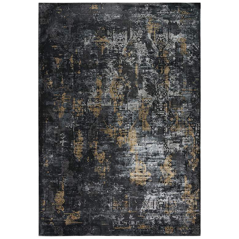 Image 2 Emerge EMG928 5'3"x7'6" Black and Gold Rectangular Area R