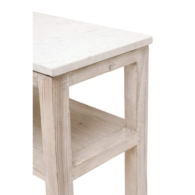 Image 3 Emerie 54"W White Quartz White-Washed Narrow Console Table more views