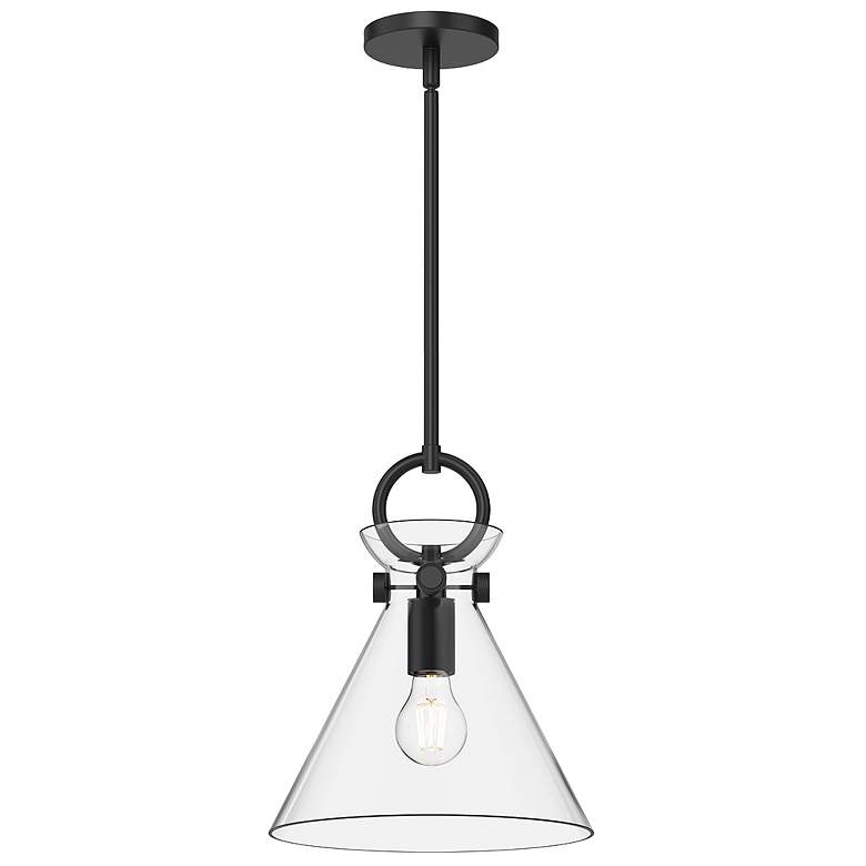 Image 1 Emerson 10 1/2" Wide Matte Black Cone Mini Pendant