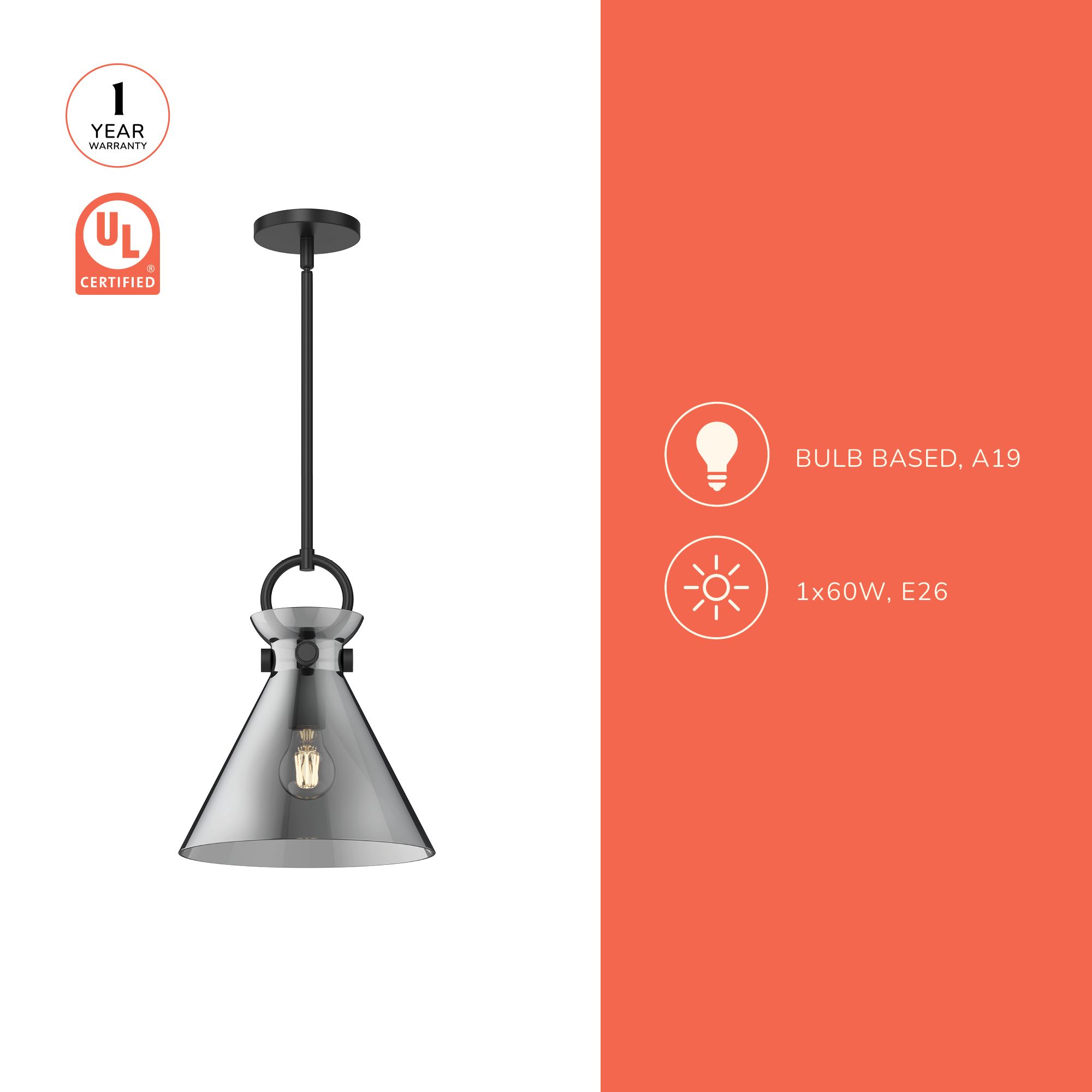 Image 4 Emerson 10 1/2" Wide Matte Black Cone Mini Pendant more views