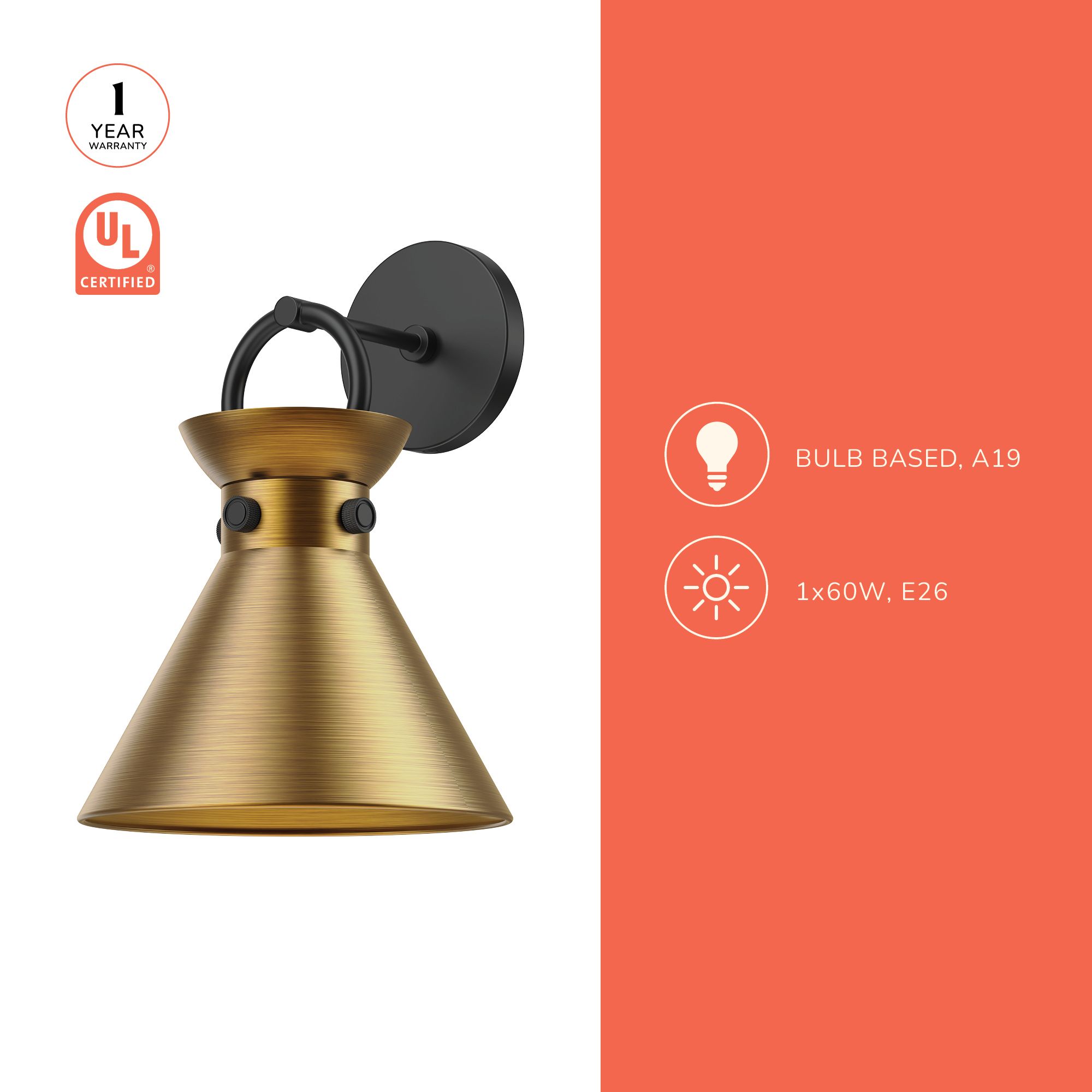 Image 4 Emerson 12 3/4" High Aged Gold Wall Sconce more views