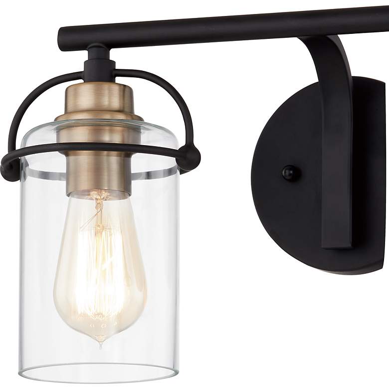 Image 7 Emerson 16" Wide Matte Black and Gold Bath Light by Quoizel more views