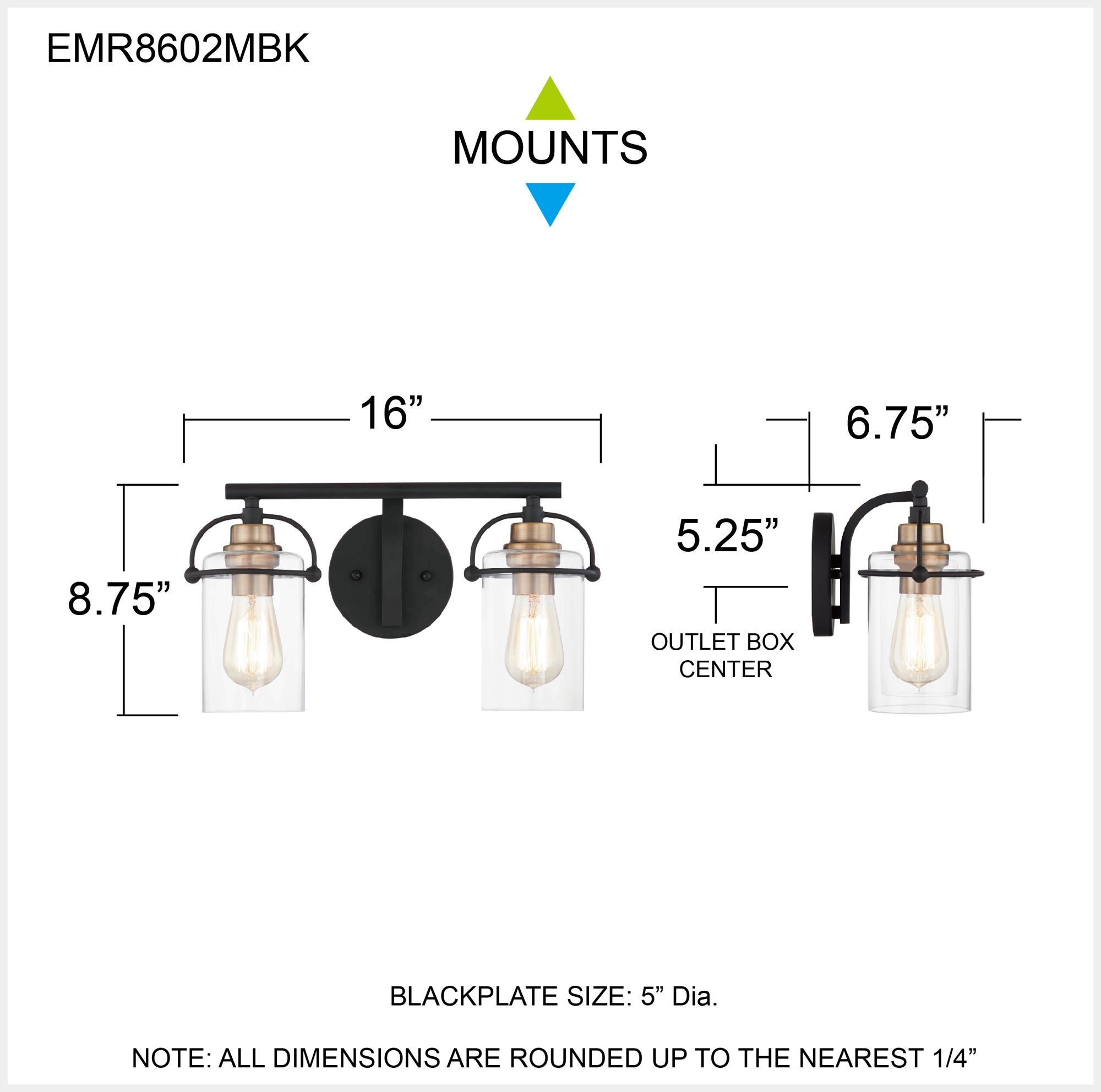 Emerson 16" Wide Matte Black and Gold Bath Light by Quoizel in scene