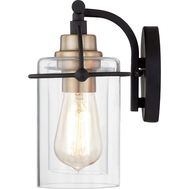 Image 5 Emerson 24" Wide Matte Black and Gold Bath Light by Quoizel more views
