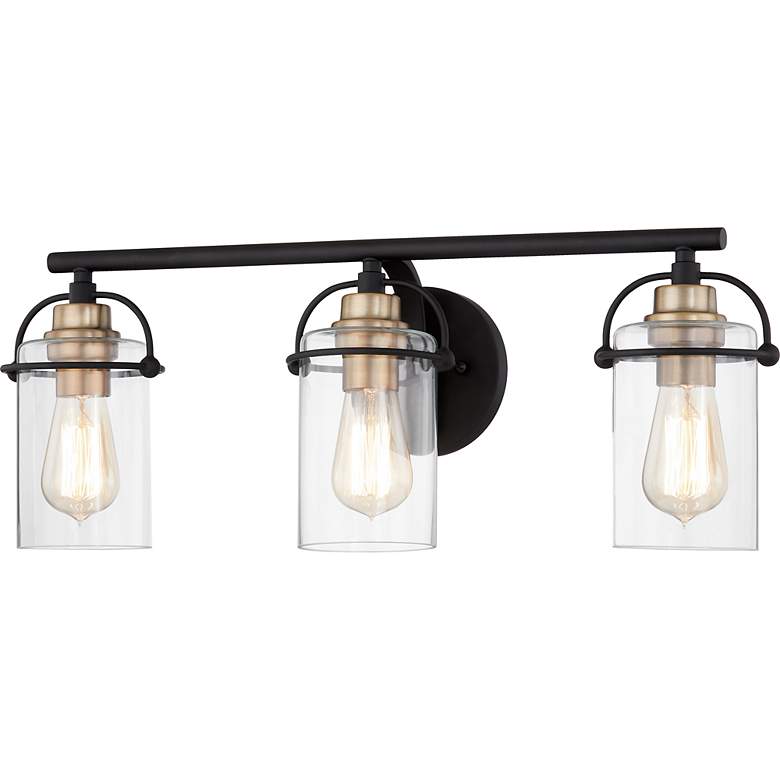 Image 6 Emerson 24" Wide Matte Black and Gold Bath Light by Quoizel more views