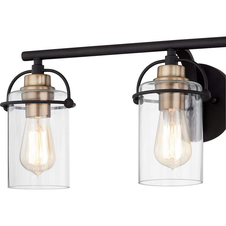 Image 7 Emerson 24" Wide Matte Black and Gold Bath Light by Quoizel more views