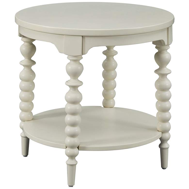 Image 1 Emerson 26 inch Wide Soft White Finish Round End Table