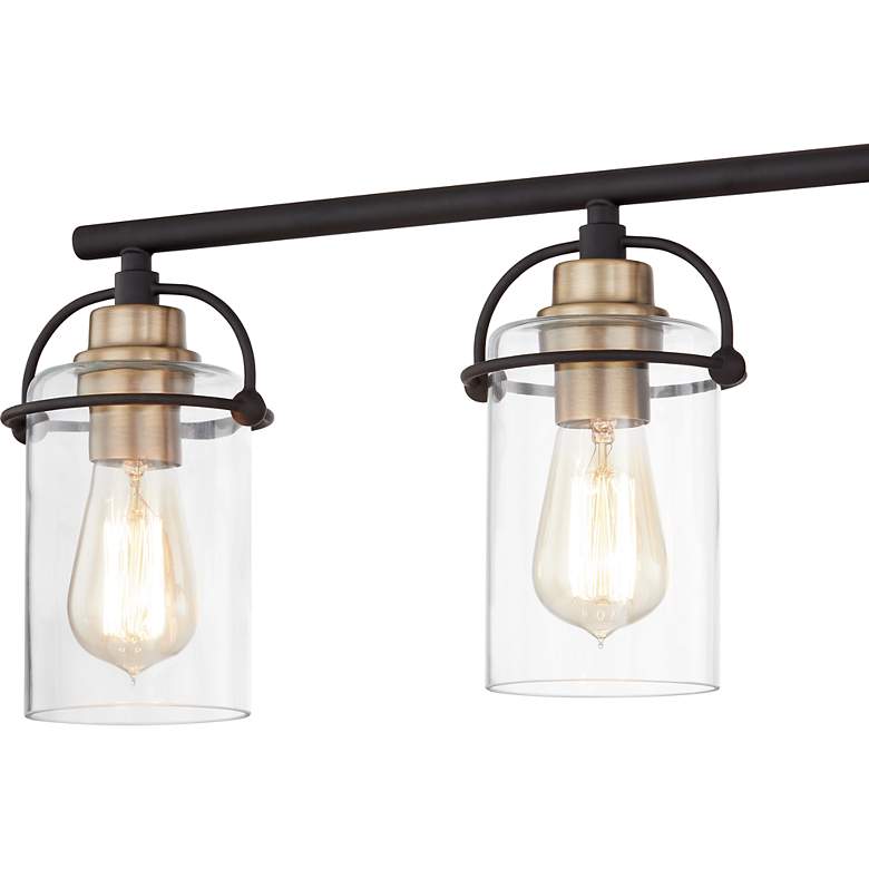 Image 7 Emerson 33.5" Wide Matte Black and Gold Bath Light by Quoizel more views