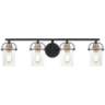 Emerson 33.5" Wide Matte Black and Gold Bath Light by Quoizel