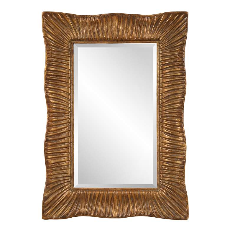 Image 2 Emerson 36 1/4" x 51" Antiqued Gold Leaf Wall Mirror