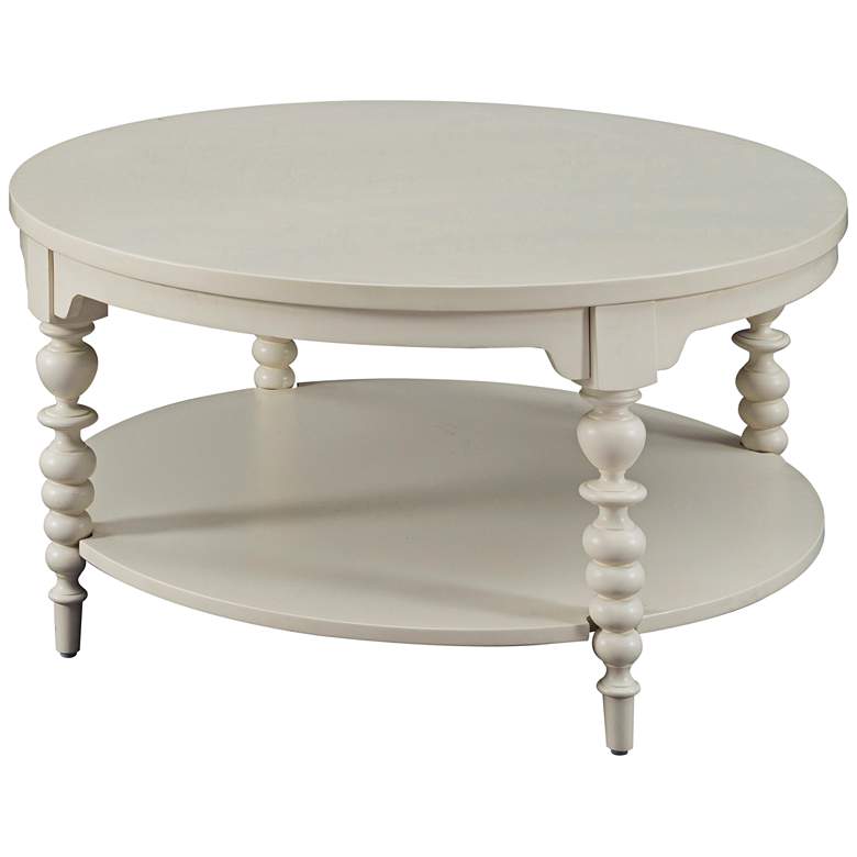 Image 1 Emerson 38 inch Wide Soft White Finish Round Cocktail Table