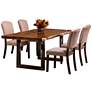 Emerson 80" Wide Natural Wood 5-Piece Dining Set