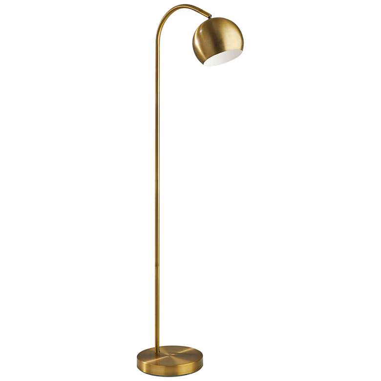 Image 2 Emerson Antique Brass Metal Arched Floor Lamp