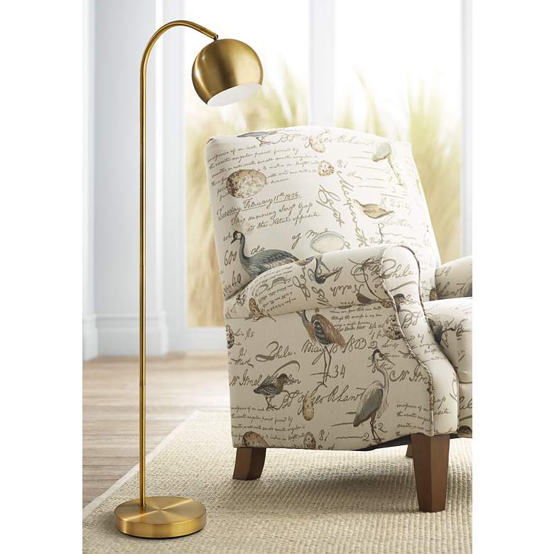Image 1 Emerson Antique Brass Metal Arched Floor Lamp