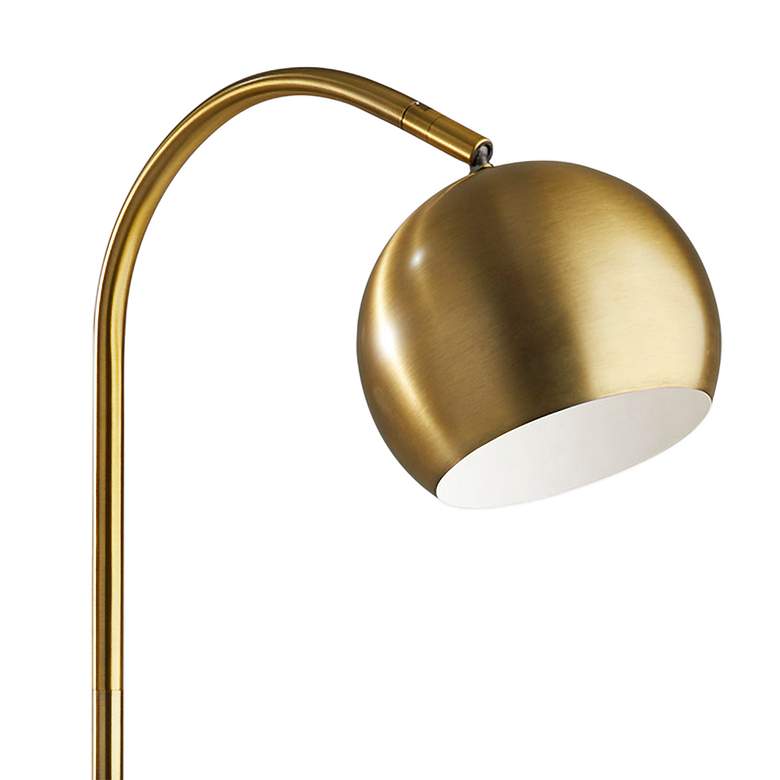 Image 3 Emerson Antique Brass Metal Arched Floor Lamp more views