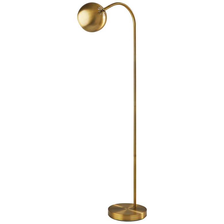 Image 5 Emerson Antique Brass Metal Arched Floor Lamp more views