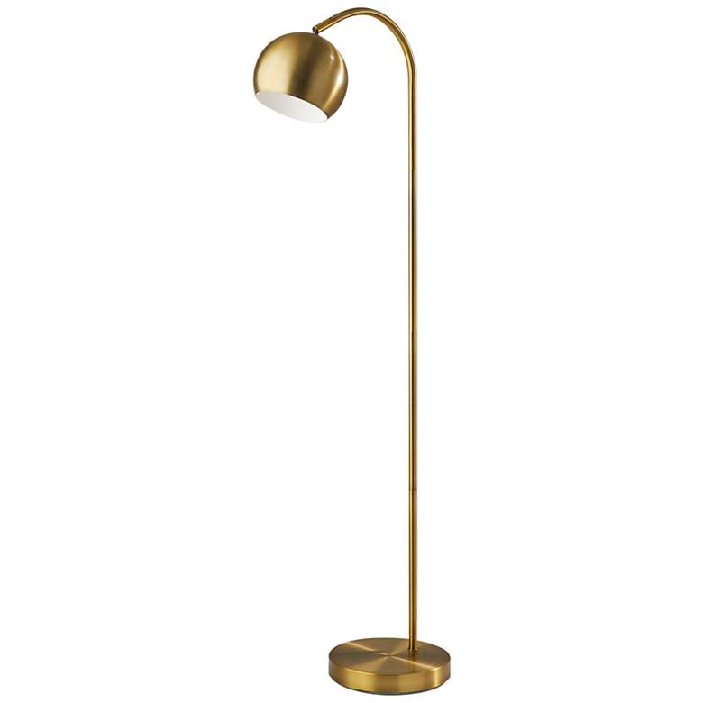 Image 6 Emerson Antique Brass Metal Arched Floor Lamp more views