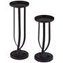 Emerson Black Curve Body Metal Candle Holders Set of 2