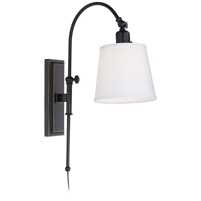 Image 1 Emerson Bronze Adjustable Arc Plug-In Wall Lamp